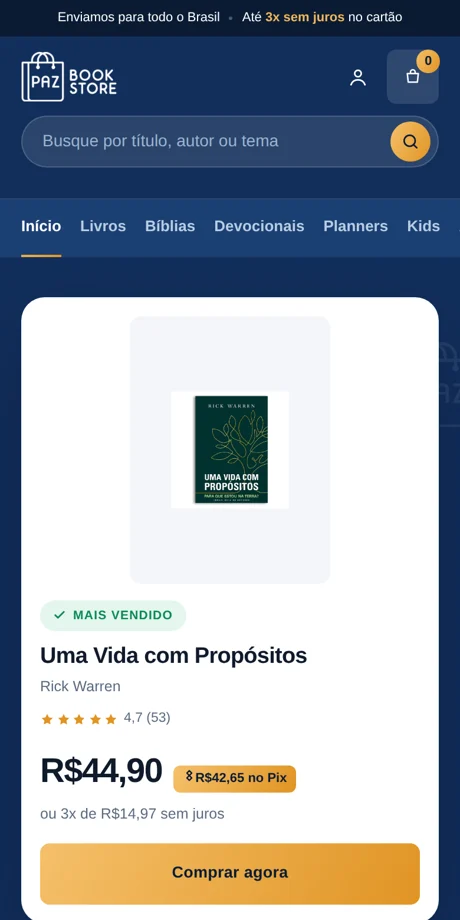 Paz Bookstore no celular